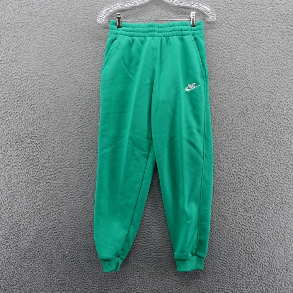 Nike Club Fleece Kids Jogger Sweatpants Green Elastic Waist Youth Large‎ NEW